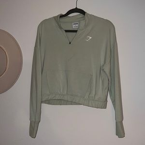 Sage Green Crop Gymshark Pullover
